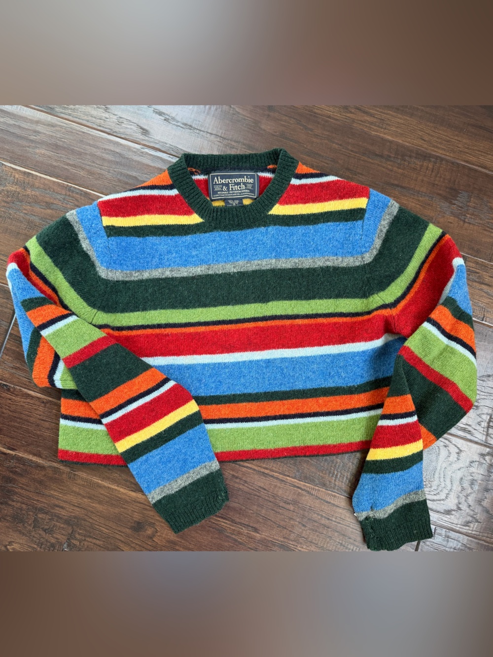 Vintage Abercrombie & Fitch Striped Wool Blend Sweater – Bold 90s/Y2K Colorblock